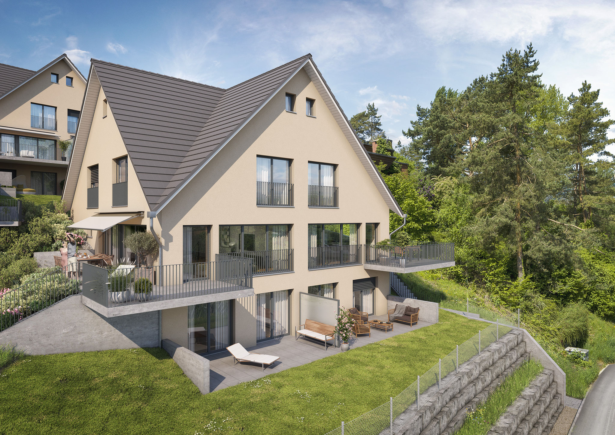 Visualisierung Seite Unteres Büel REBWEG Humlikon