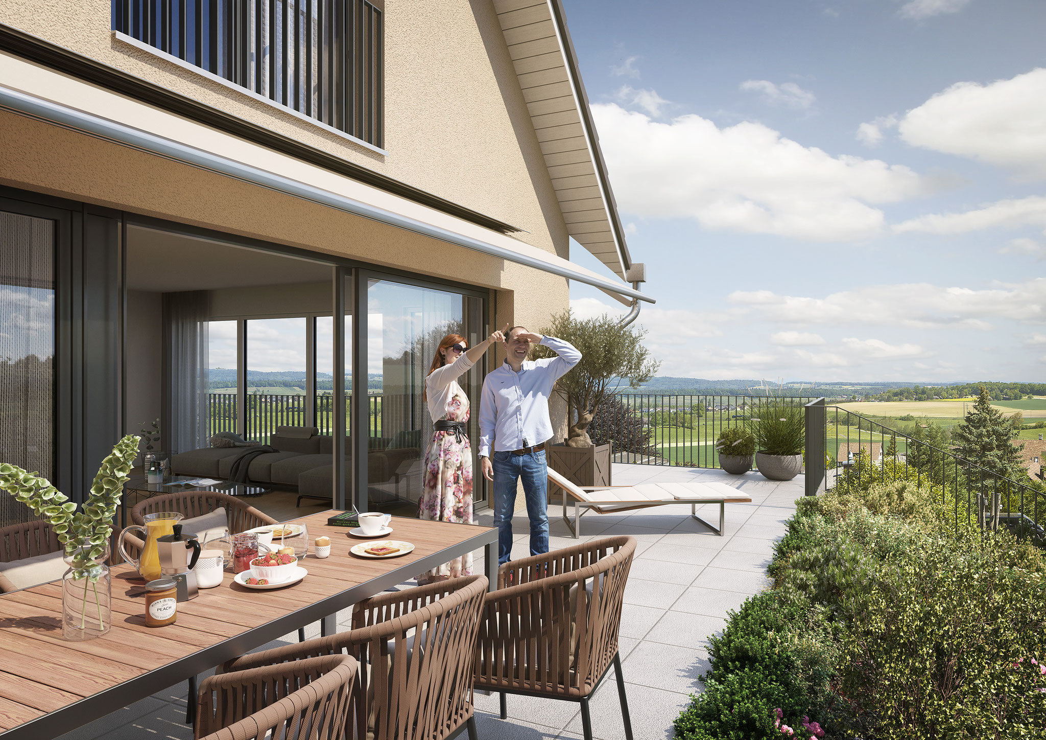 Visualisierung Seite Unteres Büel REBWEG Humlikon