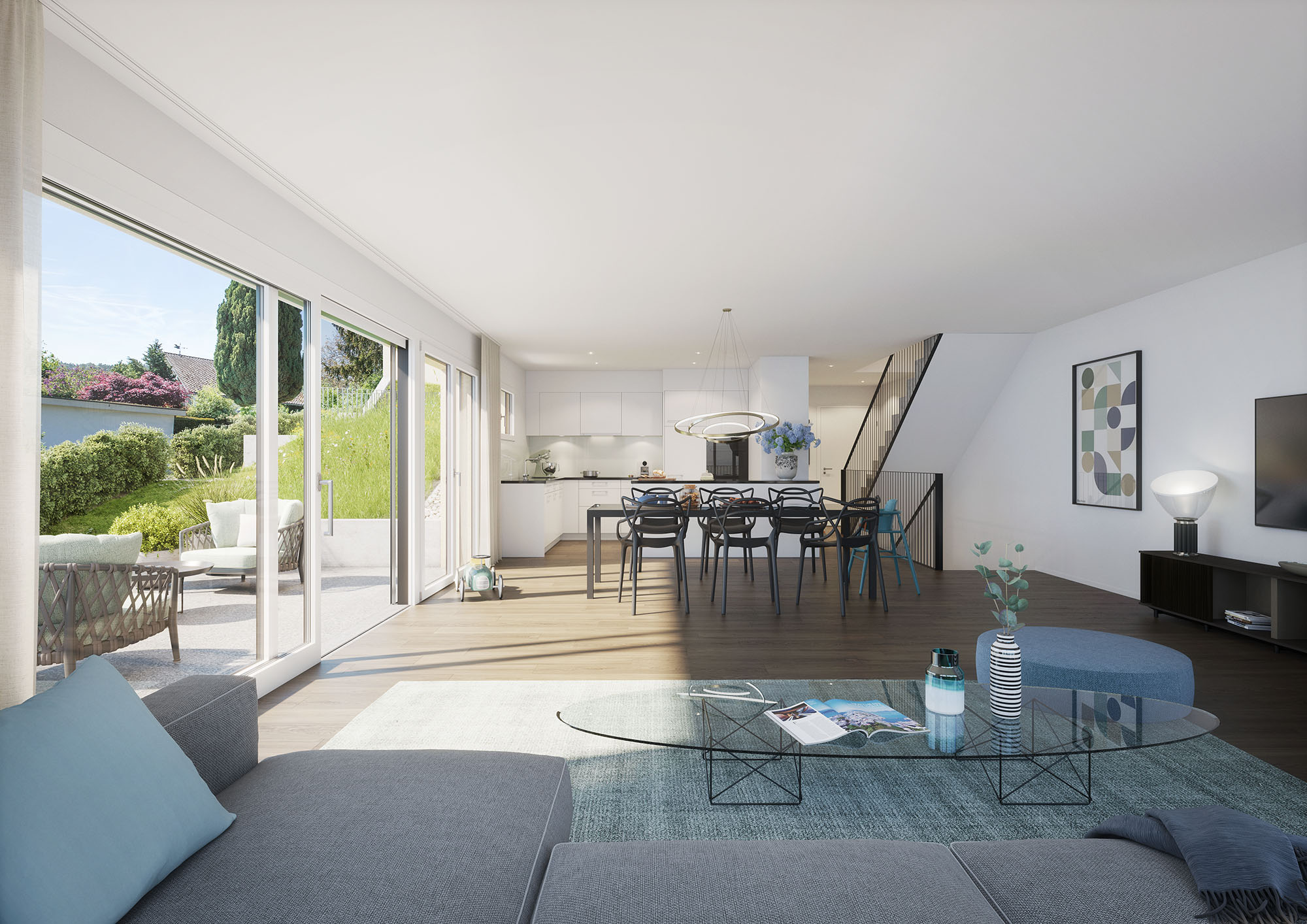 Visualisierung Wohn/Essbereich REBWEG Humlikon